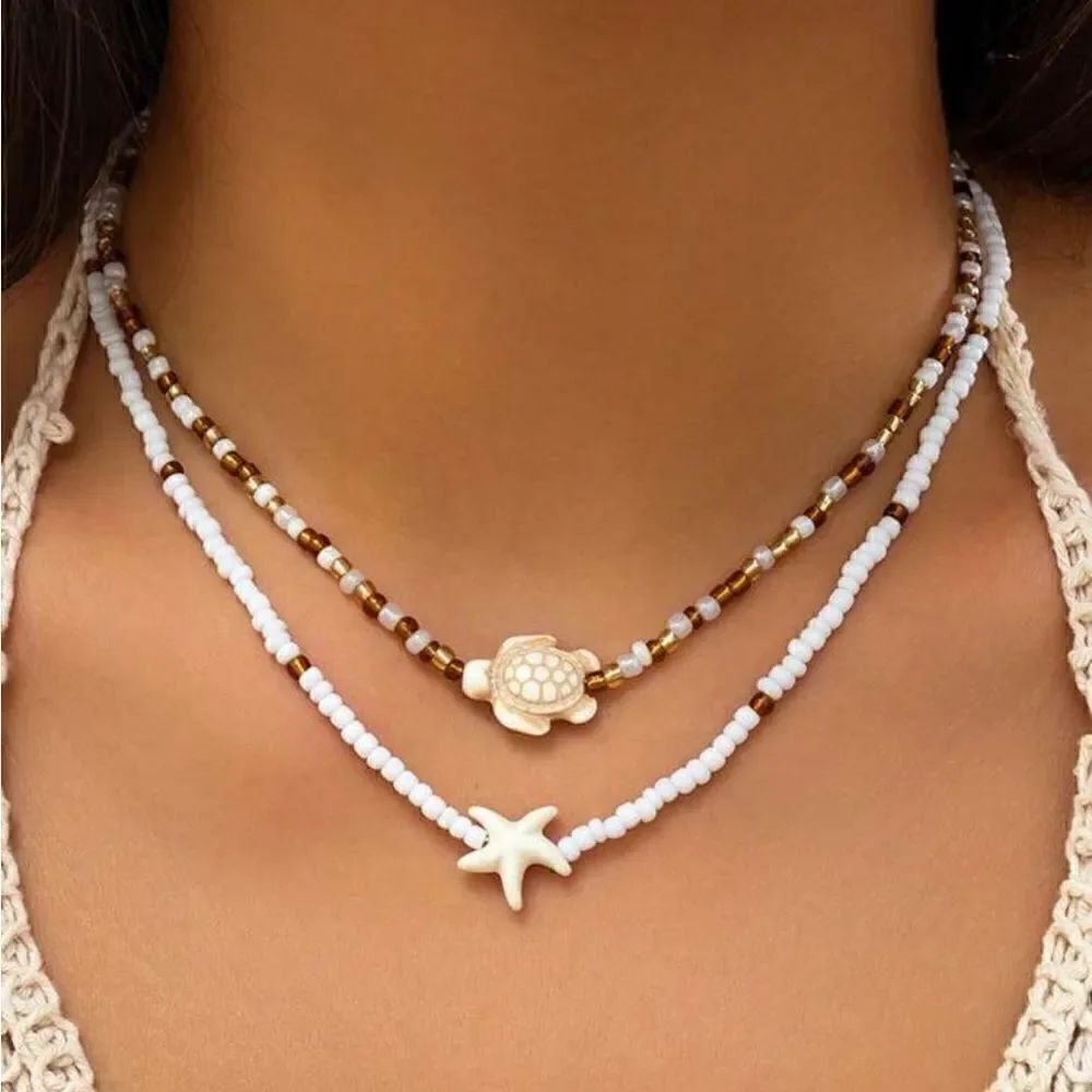 Boho beaded necklace S654